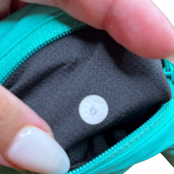 Lululemon Womens Athletic Capri Leggings Size 6 Black & Aqua Mid-Rise - Picture 6 of 6